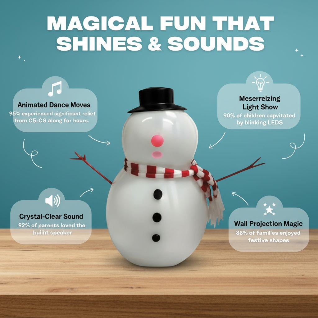 Mr. Chill - Talking Animated Blink Snowman with Built in Projector & Speaker Plug'n Play