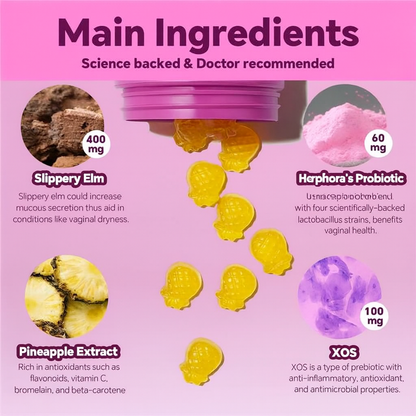 Herphora Balance Gummies - Feminine Probiotic with Slippery Elm for pH Balance, Gut Health & Intimate Support