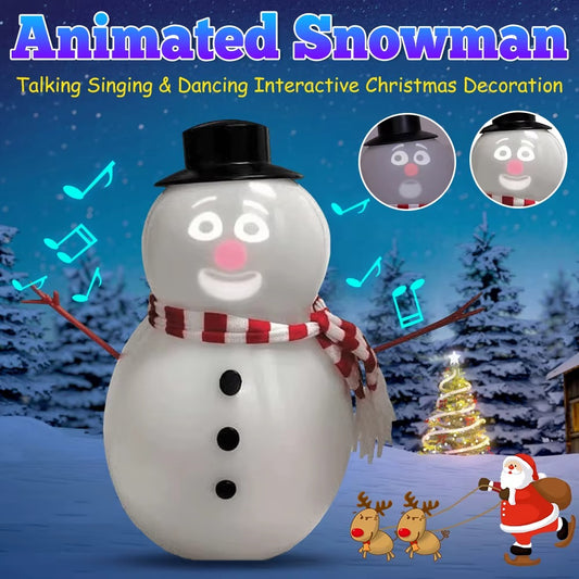 Mr. Chill - Talking Animated Blink Snowman with Built in Projector & Speaker Plug'n Play